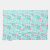 Vintages Flamingo Light Blue Geschirrtuch (Horizontal)