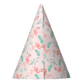 Vintages Flamingo und Water Lily Pattern Partyhütchen (Rückseite)