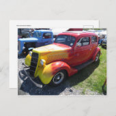 Vintages Flammenfahrzeug Postkarte (Vorne/Hinten)