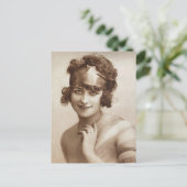 Vintages Flappmädchen Französisches Foto Postkarte (Stehend Vorderseite)