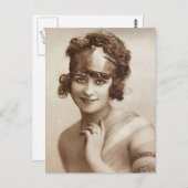 Vintages Flappmädchen Französisches Foto Postkarte (Vorne/Hinten)