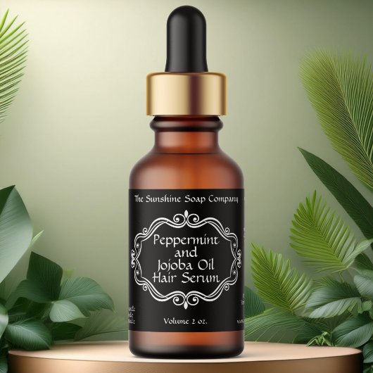 Vintages Flaschenetikett mit schwarzer Rahmen Adressaufkleber