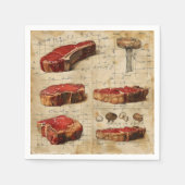 Vintages Fleischdiagramm Serviette (Vorderseite)