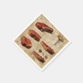 Vintages Fleischdiagramm Serviette (Ecke)