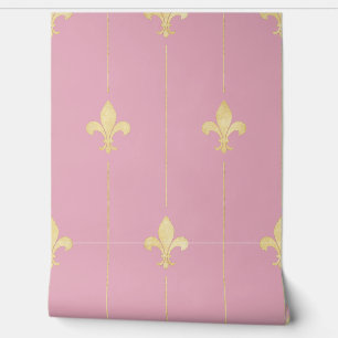Vintages Fleur-de-Lis Dusky Pink Tapete