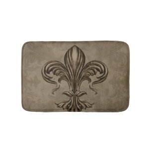 Vintages Fleur-de-lis Sepia Badematte