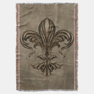 Vintages Fleur-de-lis Sepia Decke