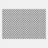 Vintages Fliesenmuster für Schwarzweiß-Lilie Geschenkpapier Set (Vorderseite 3)