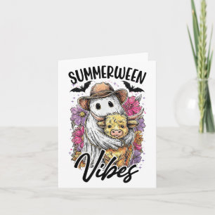 Vintages Flora Ghost Kuh Pumskin Shirt Summerween Karte