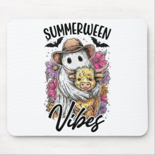 Vintages Flora Ghost Kuh Pumskin Shirt Summerween Mousepad