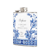 Vintages Floral Blue Chinoiserie Flachmann (Links)