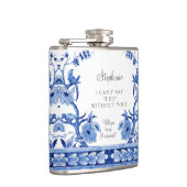 Vintages Floral Blue Chinoiserie Flachmann (Rechts)