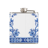 Vintages Floral Blue Chinoiserie Flachmann (Rückseite)