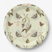 Vintages Floral Butterfly Muster Pappteller (Vorderseite)