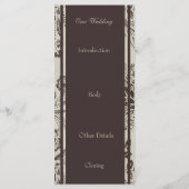 Vintages Floral Cambridge Brown Hochzeitsprogramm Programm (Rückseite)