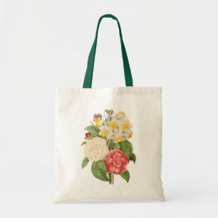 Vintages Floral Camelia Daffodil Blume von Redoute Tragetasche