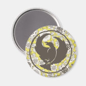 Vintages floral Crowfoot Magnet (Vorderseite/Rückseite)