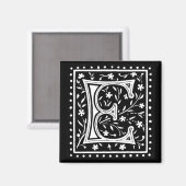 Vintages Floral "E" Monogramm - Magnet (Vorderseite/Rückseite)