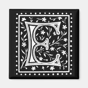 Vintages Floral "E" Monogramm - Magnet