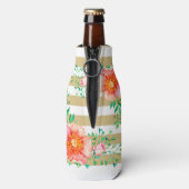Vintages Floral Gold Monogram Flaschenkühler (Flasche Rückseite)