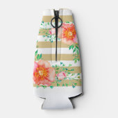 Vintages Floral Gold Monogram Flaschenkühler (Rückseite)