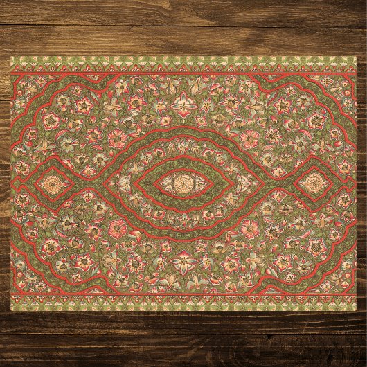 Vintages Floral Indian Rug Pattern Seidenpapier