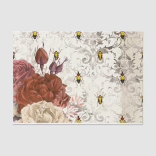 Vintages Floral-Insekt Seidenpapier