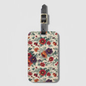 Vintages Floral und Retro Inspiriert Gepäckanhänger (Vorderseite Vertikal)