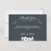 Vintages Floral Zwei Foto Dankeskarte (Rückseite)