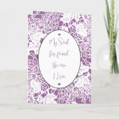 Vintages florale Damaske-Hochzeitsstich-Foto Einladung (Rückseite)