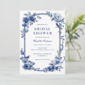 Vintages florales Brautparty Einladung (Stehend Vorderseite)