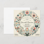 Vintages florales Brautparty Einladung (Vorne/Hinten)