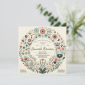 Vintages florales Brautparty Einladung (Stehend Vorderseite)