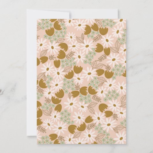 Vintages florales Brautparty Einladung (Rückseite)