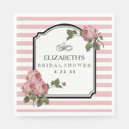 Vintages florales Brautparty - Farbe anpassen Serviette