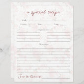 Vintages florales Brautparty Rezeptkarte (Vorne/Hinten)