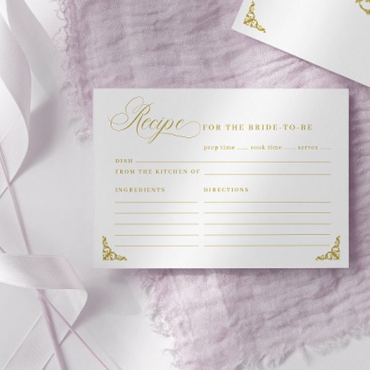 Vintages florales Brautparty Rezeptkarte Begleitkarte