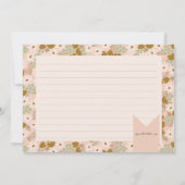 Vintages florales Brautparty Rezeptkarte Dankeskarte (Rückseite)