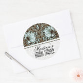 Vintages florales Brautparty Runder Aufkleber (Umschlag)