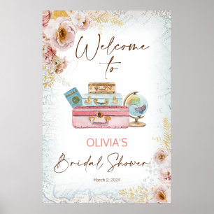 Vintages florales Brautparty Willkommen Poster