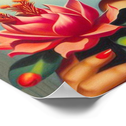 Vintages florales Button Poster (Ecke)