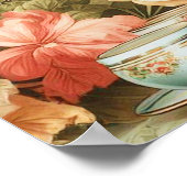 Vintages florales Button Poster (Ecke)