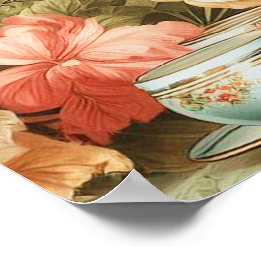 Vintages florales Button Poster (Ecke)
