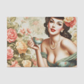 Vintages florales Button Seidenpapier (Vorderseite)