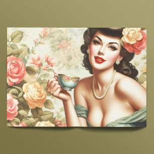 Vintages florales Button Seidenpapier