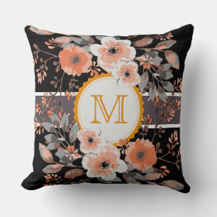 Vintages florales Elegant Monogramm #16 Kissen