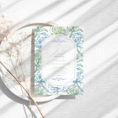 Vintages florales französisches Toile-Brautparty Einladung