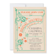 Vintages florales Geblüht Minze Orange Brautparty