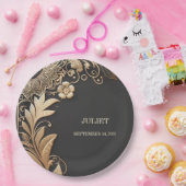 Vintages florales Gold Foil Embosses Brautparty Pappteller (Party)