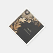 Vintages florales Gold Foil Embosses Brautparty Serviette (Ecke)